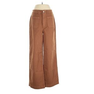 LOFT Tan Wide Leg Jeans high Rise leg